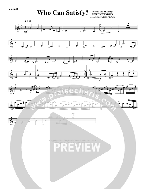 Who Can Satisfy My Soul Like You Violin 2 (G3 Worship)