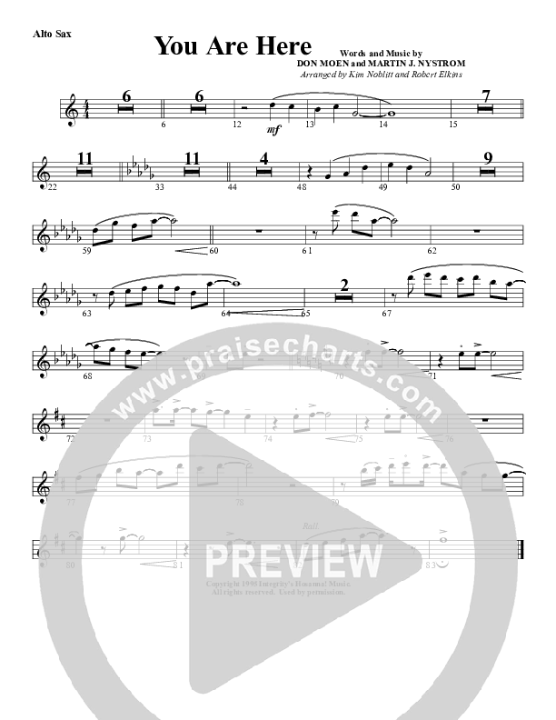 You Are Here Alto Sax (G3 Worship)
