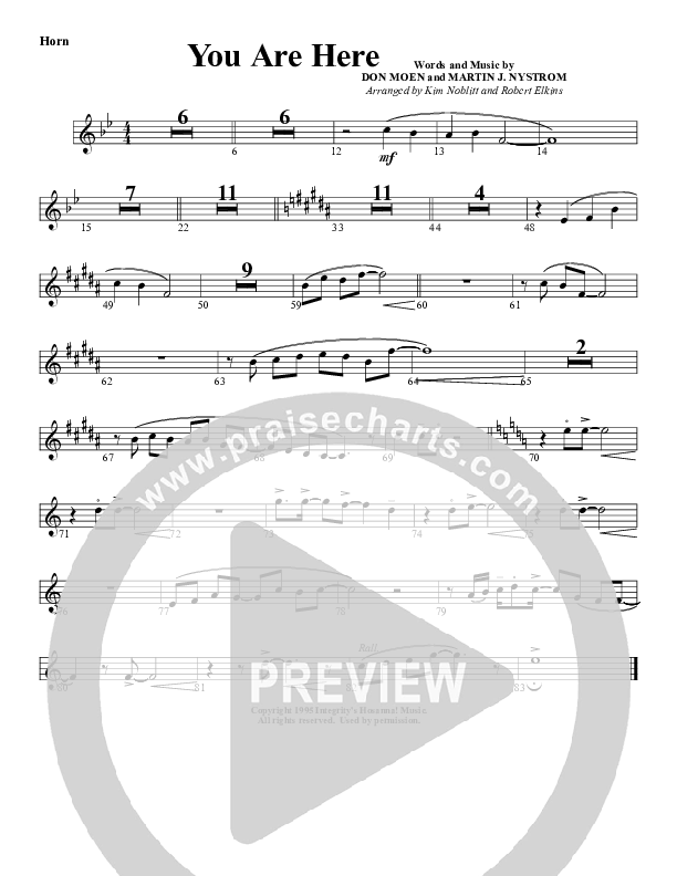 You Are Here French Horn (G3 Worship)