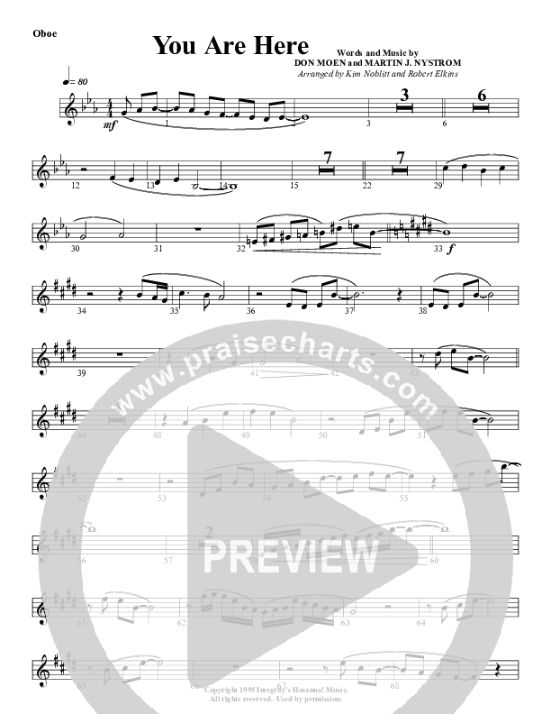 You Are Here Oboe (G3 Worship)