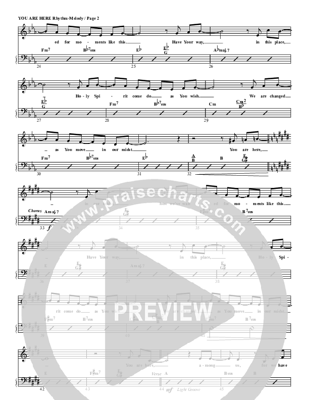 You Are Here Rhythm/Melody (G3 Worship)