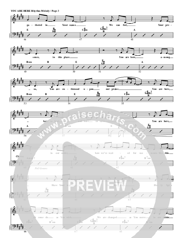 You Are Here Rhythm/Melody (G3 Worship)