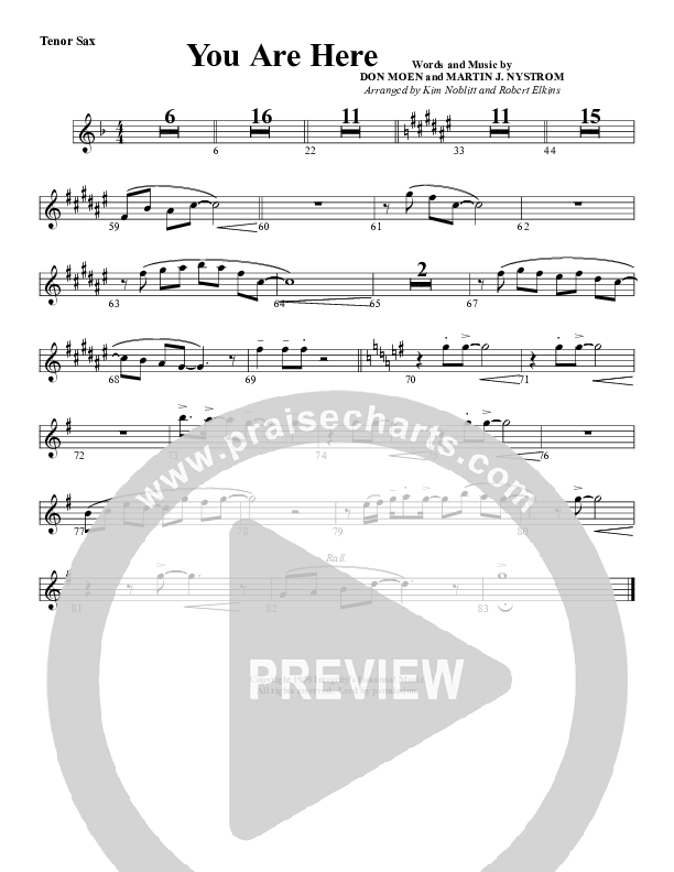 You Are Here Tenor Sax 2 (G3 Worship)