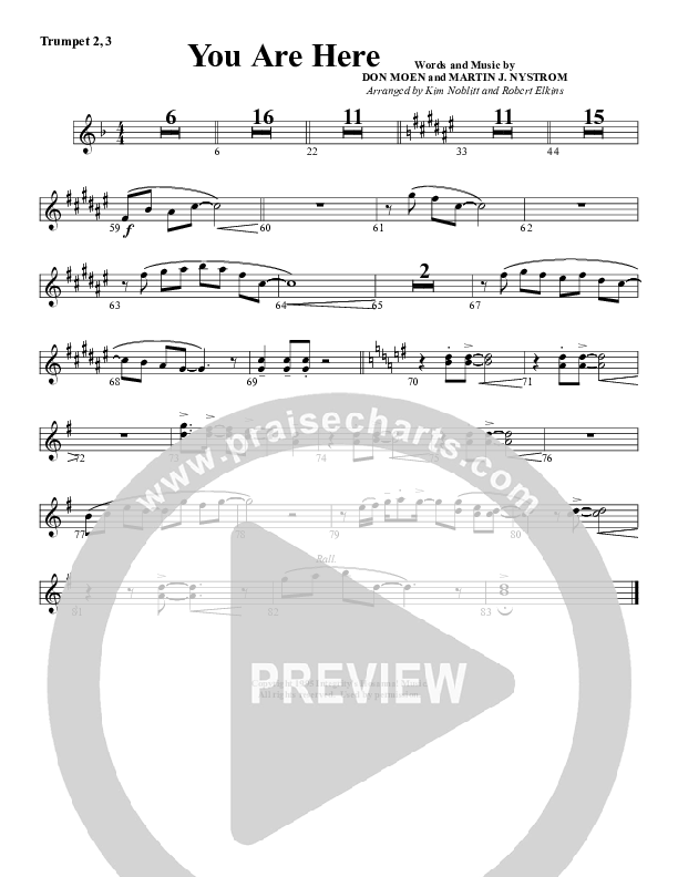 You Are Here Trumpet 2/3 (G3 Worship)