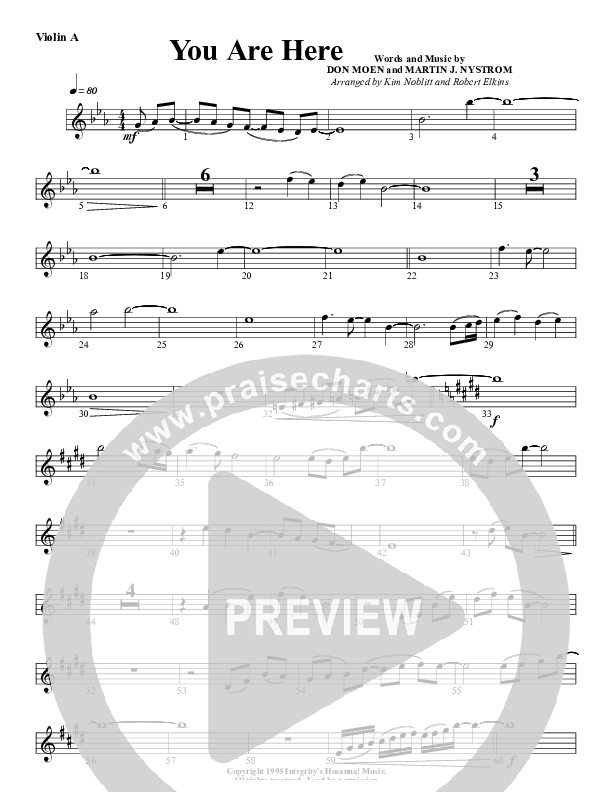 You Are Here Violin 1 (G3 Worship)