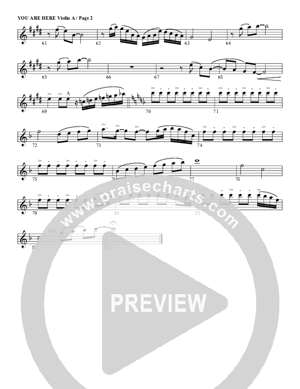 You Are Here Violin 1 (G3 Worship)