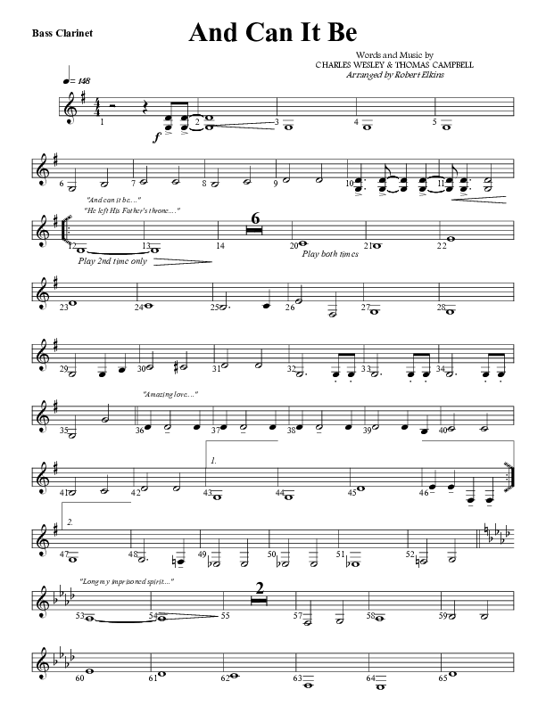And Can It Be Bass Clarinet (G3 Worship)