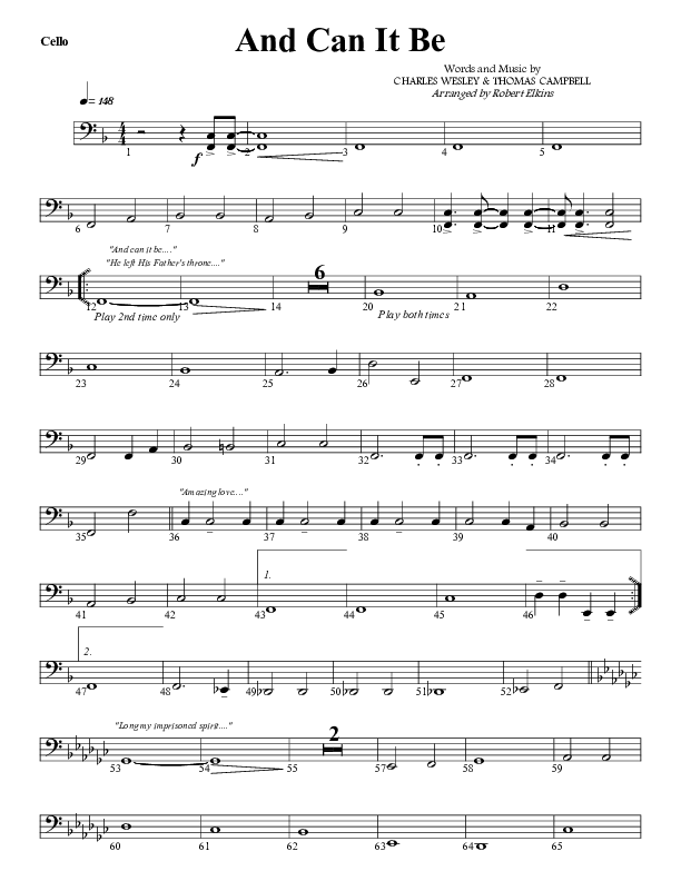 And Can It Be Cello (G3 Worship)