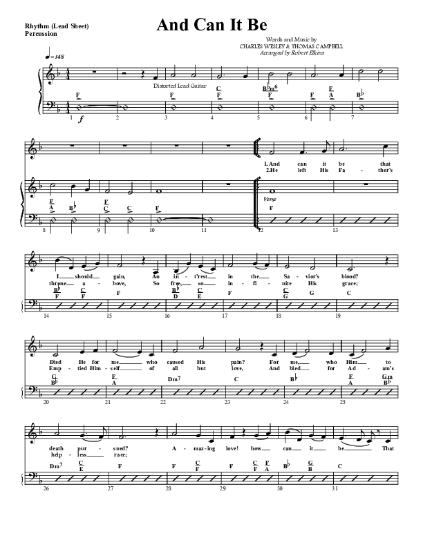 And Can It Be Lead Sheet (G3 Worship)