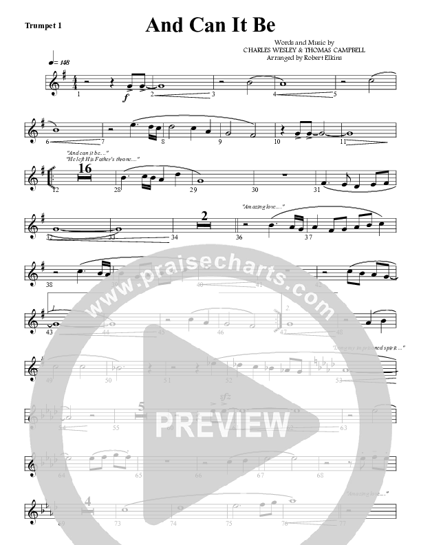 And Can It Be Trumpet 1 (G3 Worship)