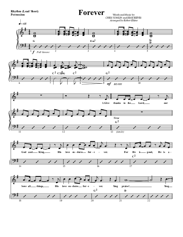 Forever Rhythm Chart (G3 Worship)