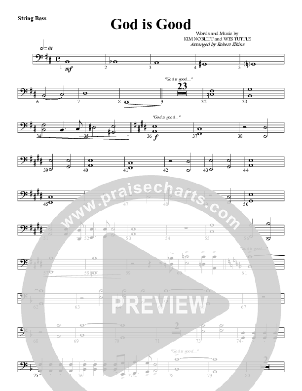 God Is Good Double Bass (G3 Worship)