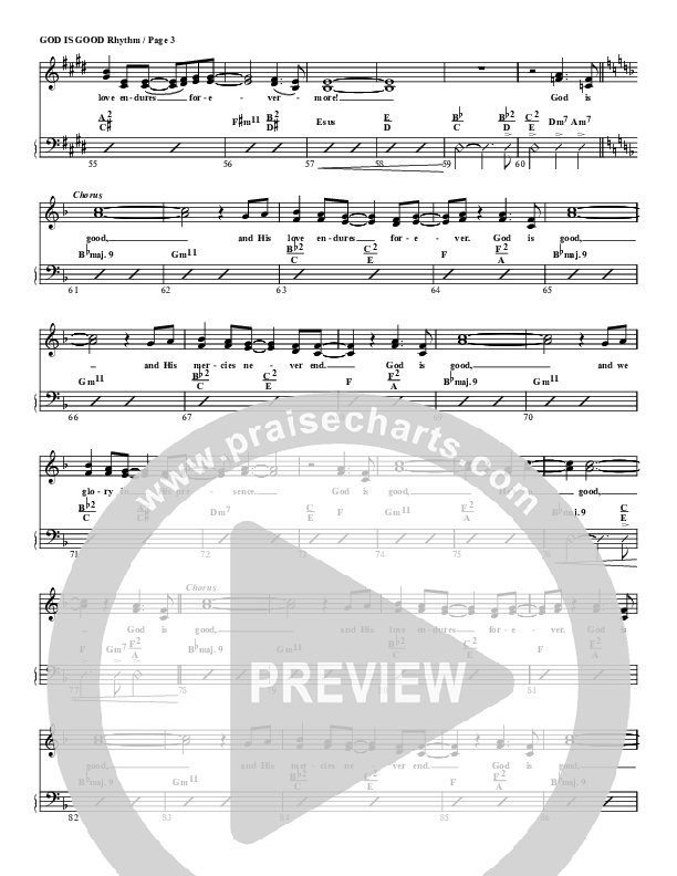 God Is Good Lead Sheet (G3 Worship)