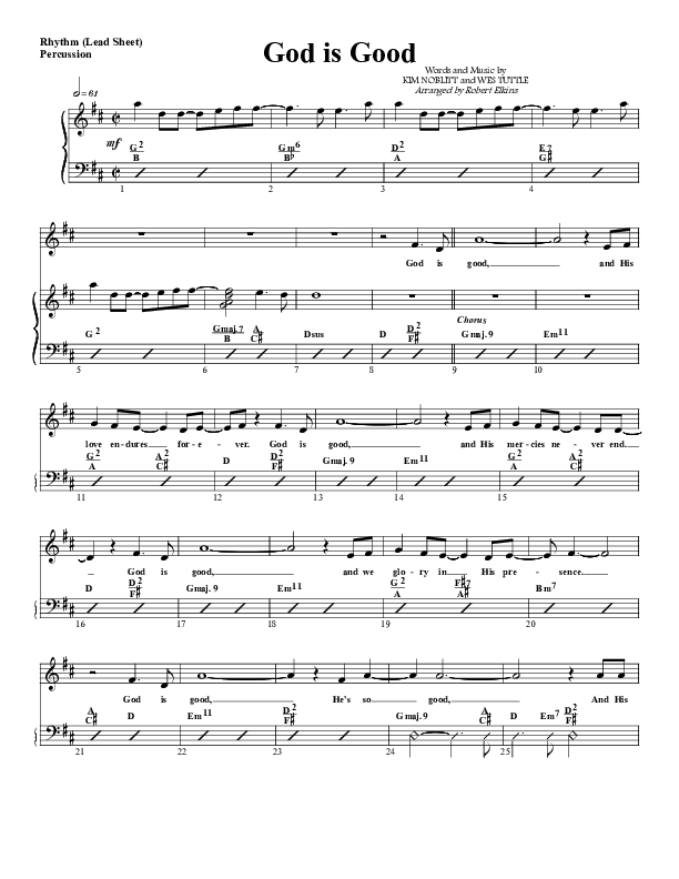 God Is Good Rhythm/Vocal (G3 Worship)