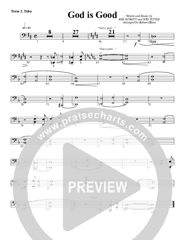 God Is Good Tuba (G3 Worship)
