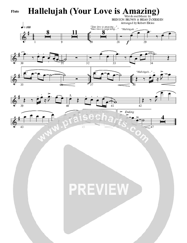 Hallelujah (Your Love Is Amazing) Flute (G3 Worship)