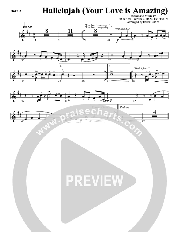 Hallelujah (Your Love Is Amazing) French Horn 2 (G3 Worship)
