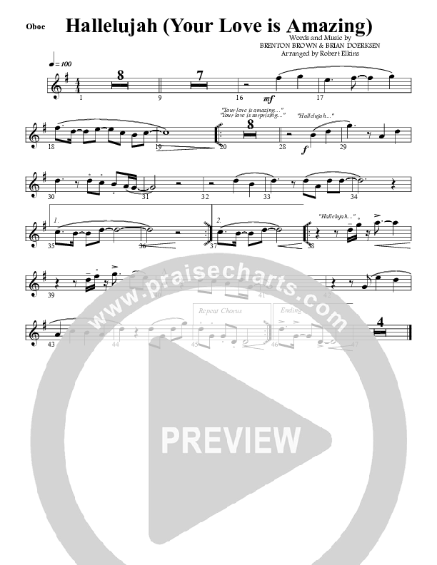 Hallelujah (Your Love Is Amazing) Oboe (G3 Worship)