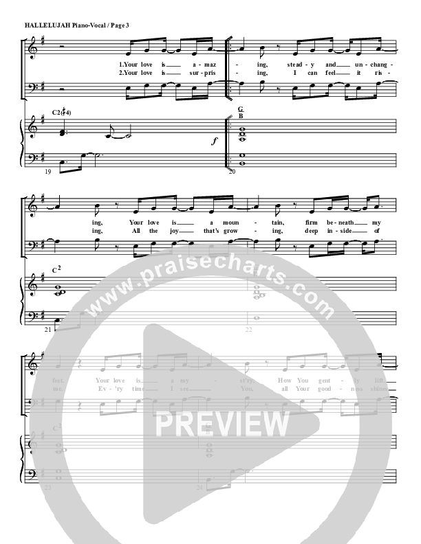 Hallelujah (Your Love Is Amazing) Piano/Vocal & Lead (G3 Worship)