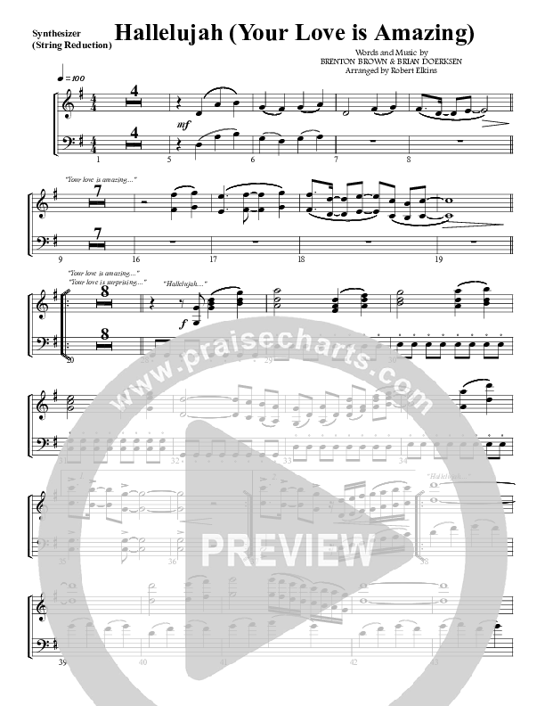 Hallelujah (Your Love Is Amazing) Synth Strings (G3 Worship)