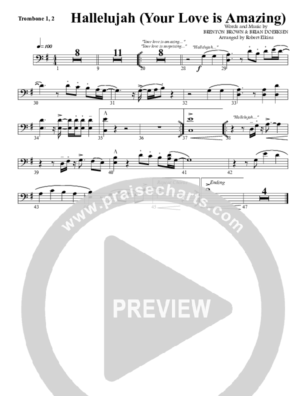 Hallelujah (Your Love Is Amazing) Trombone 1/2 (G3 Worship)