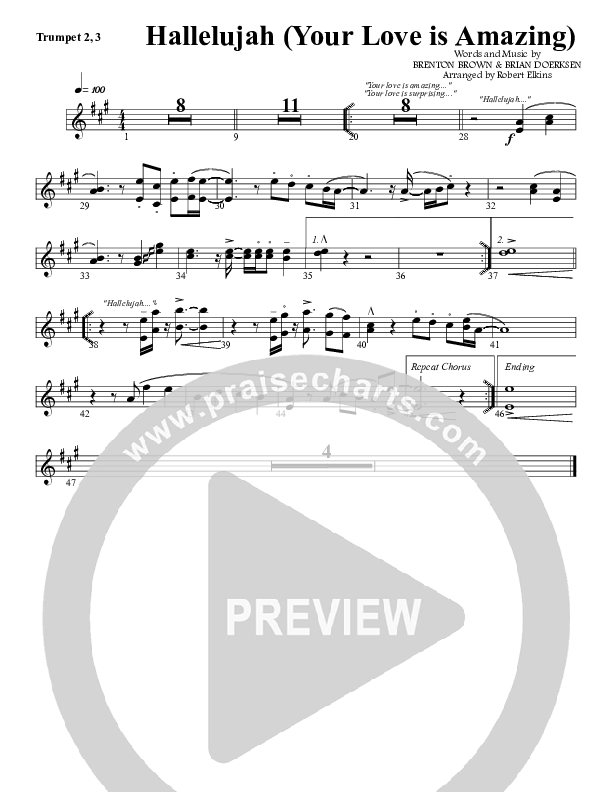Hallelujah (Your Love Is Amazing) Trumpet 2/3 (G3 Worship)