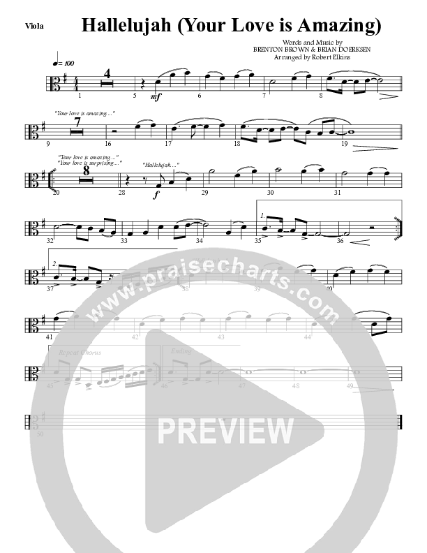 Hallelujah (Your Love Is Amazing) Viola (G3 Worship)