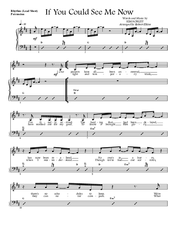 If You Could See Me Now Rhythm Chart (G3 Worship)