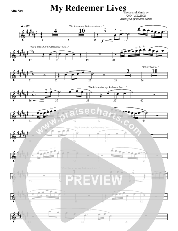 My Redeemer Lives Alto Sax (G3 Worship)