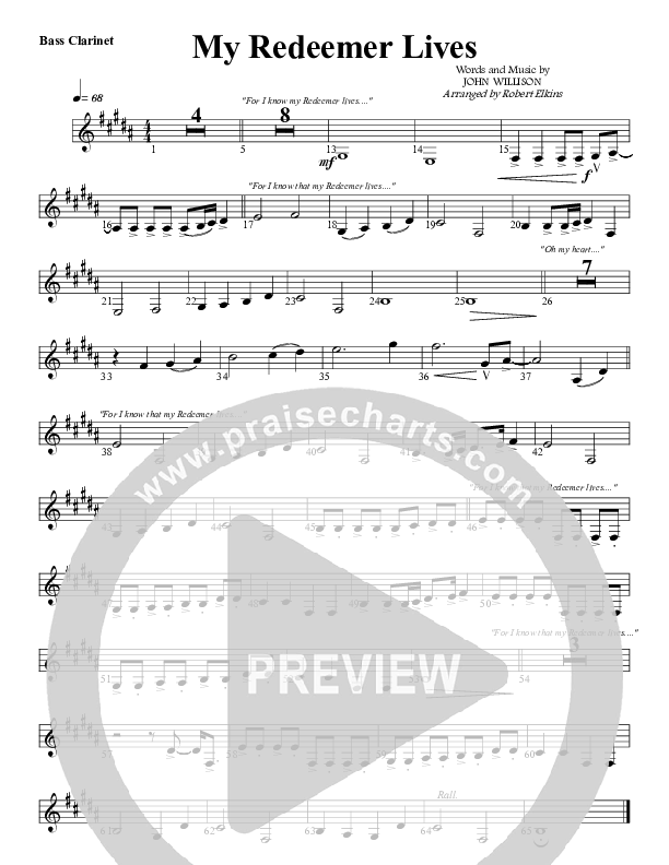 My Redeemer Lives Bass Clarinet (G3 Worship)