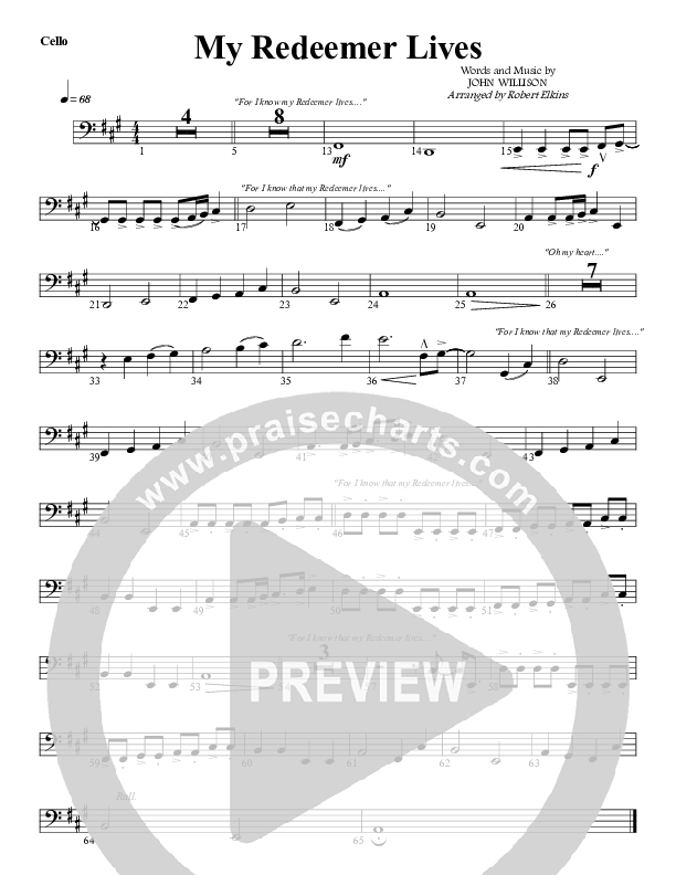 My Redeemer Lives Cello (G3 Worship)