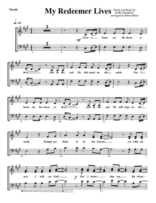 My Redeemer Lives Choir Sheet (G3 Worship)