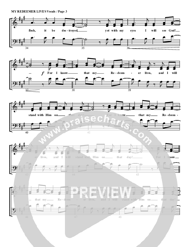 My Redeemer Lives Choir Sheet (G3 Worship)