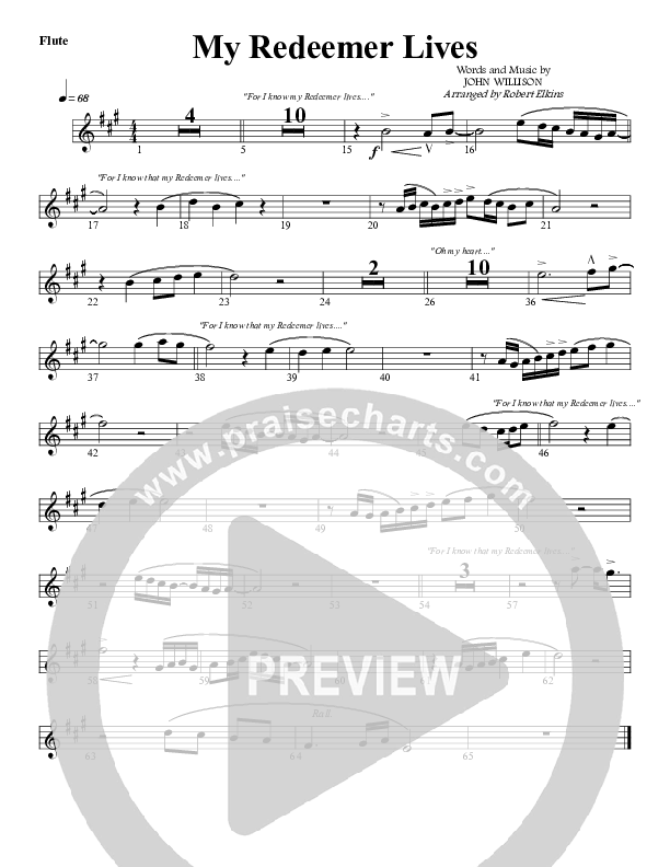 My Redeemer Lives Flute (G3 Worship)