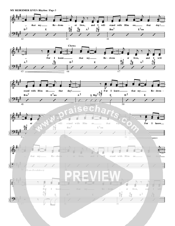 My Redeemer Lives Lead Sheet (G3 Worship)