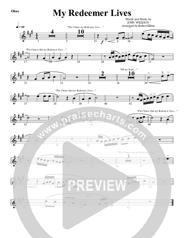 My Redeemer Lives Oboe (G3 Worship)
