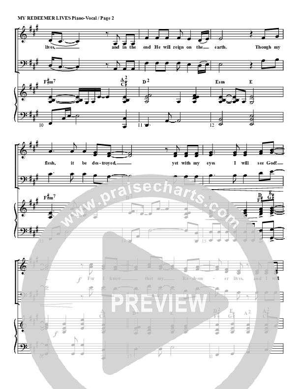 My Redeemer Lives Piano/Vocal (G3 Worship)