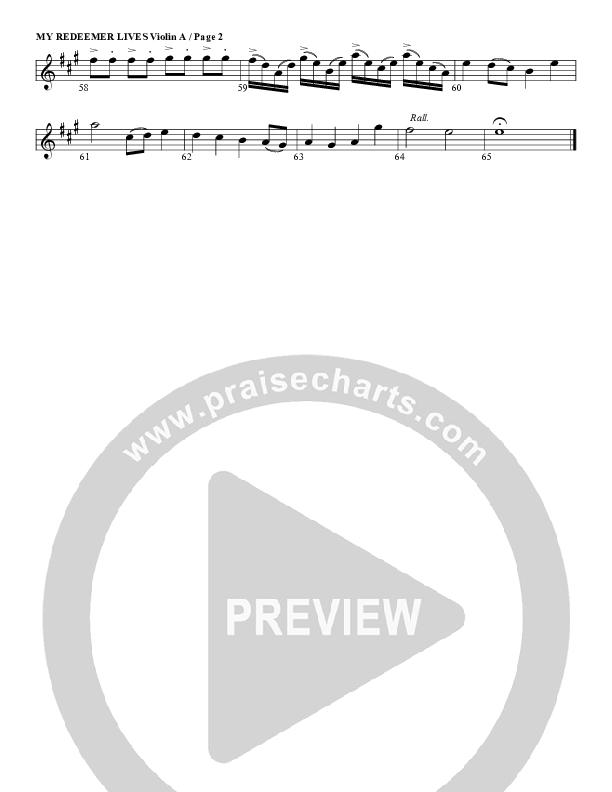 My Redeemer Lives Violin 1 (G3 Worship)