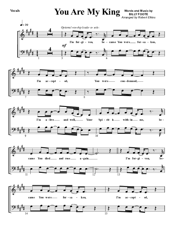 You Are My King (Amazing Love) Choir Sheet (G3 Worship)