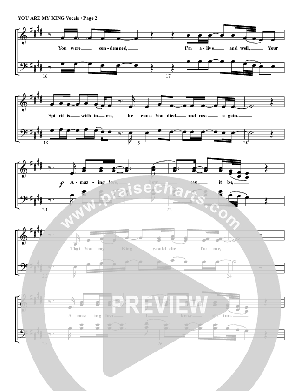 You Are My King (Amazing Love) Choir Sheet (G3 Worship)