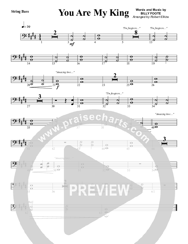 You Are My King (Amazing Love) Double Bass (G3 Worship)