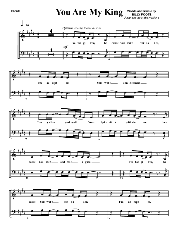 You Are My King (Amazing Love) Lead Sheet (G3 Worship)