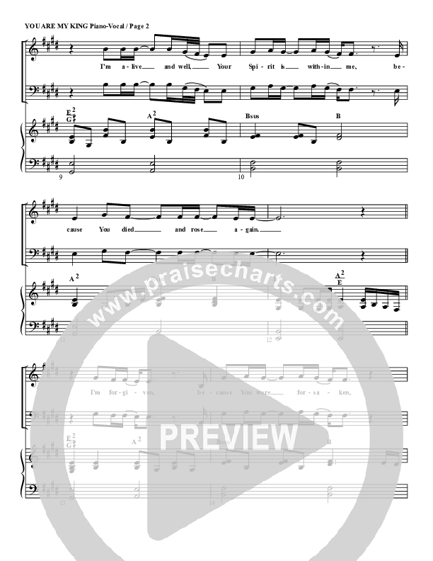 You Are My King (Amazing Love) Piano/Vocal (G3 Worship)