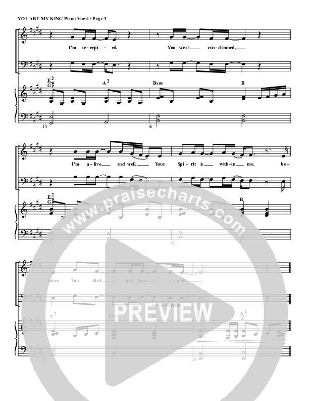 You Are My King (Amazing Love) Piano/Vocal (G3 Worship)