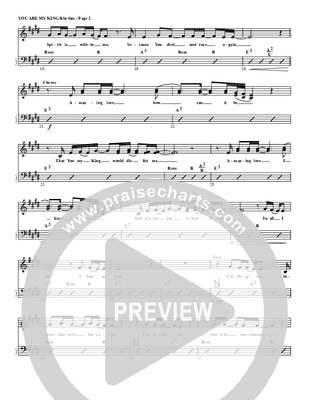 You Are My King (Amazing Love) Rhythm Chart (G3 Worship)