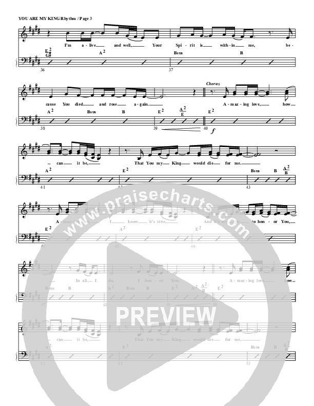 You Are My King (Amazing Love) Rhythm Chart (G3 Worship)