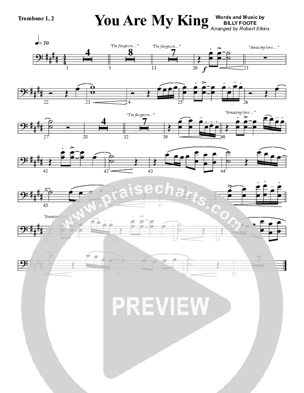 You Are My King (Amazing Love) Trombone 1/2 (G3 Worship)