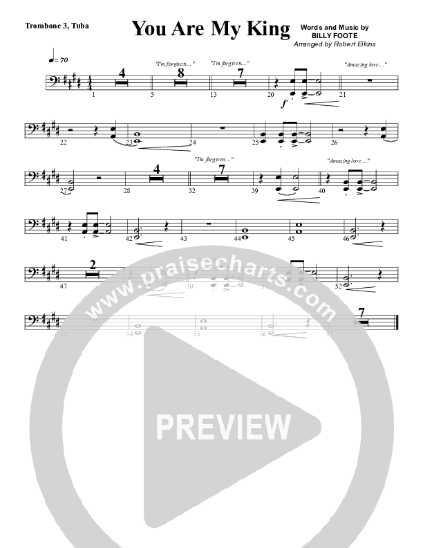 You Are My King (Amazing Love) Trombone 3/Tuba (G3 Worship)