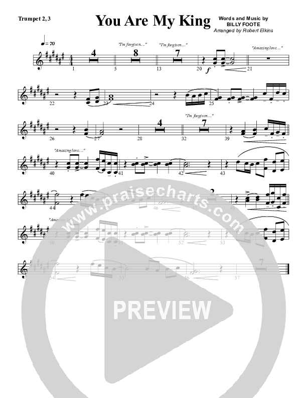 You Are My King (Amazing Love) Trumpet 2/3 (G3 Worship)