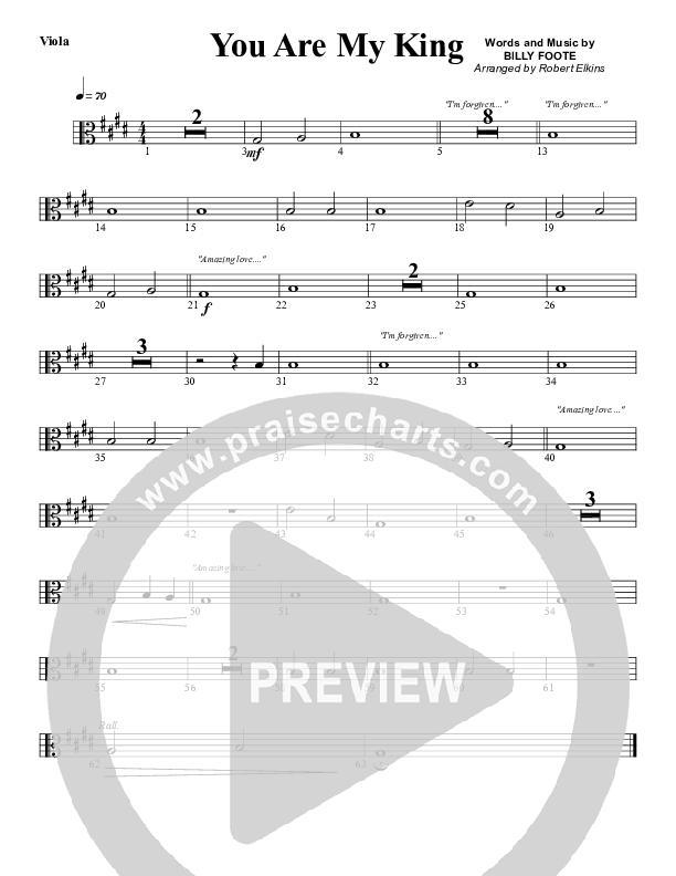 You Are My King (Amazing Love) Viola (G3 Worship)